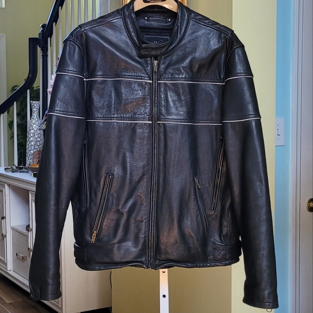 Wilson Leather Heavy Duty Motorcycle Jacket With Liner Size Large